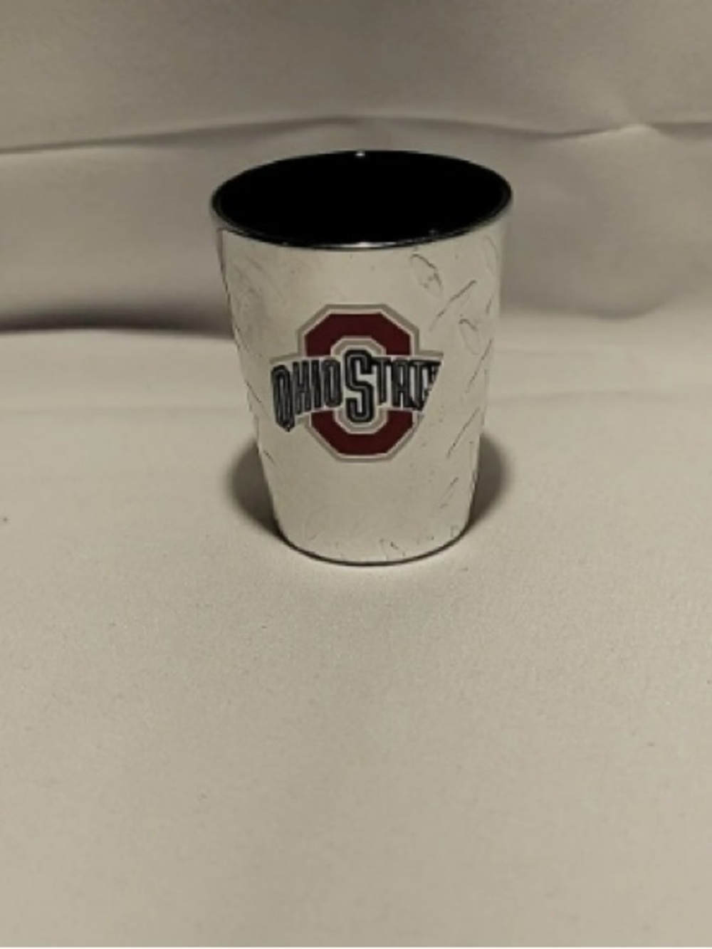 Ohio State White Exterior Shot Glass with Black Interior
